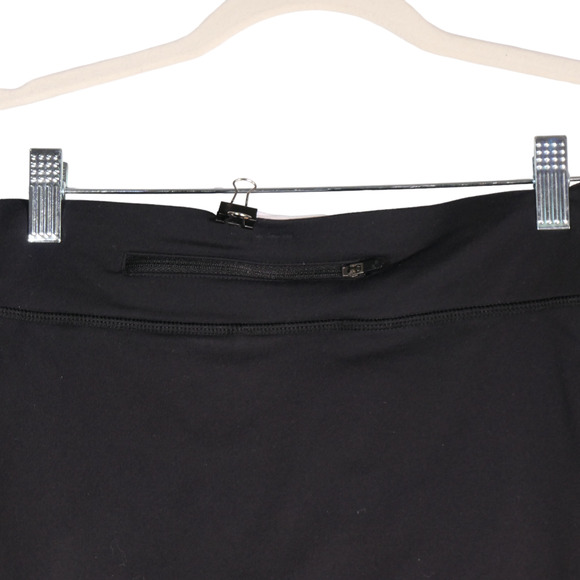 Athleta Skirted Capi Leggings Womens Small Black Back Zip Pocket Mesh Inserts - Picture 7 of 10